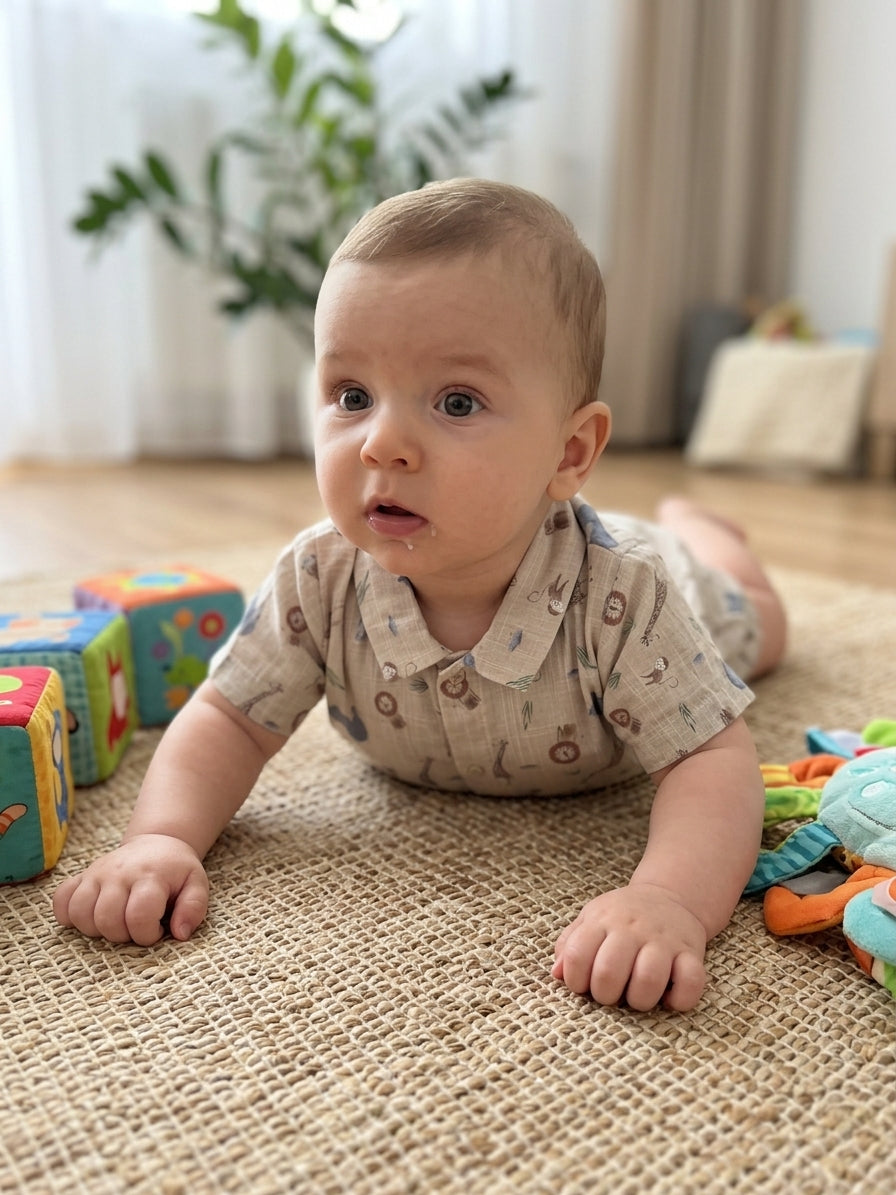 Body cu guler și imprimeu safari, Flexi 0-3 Luni Bleu INFANT - 0-3 Luni (4) [ps:01ddacc3-aafa-471c-a912-3d52c93d072b]