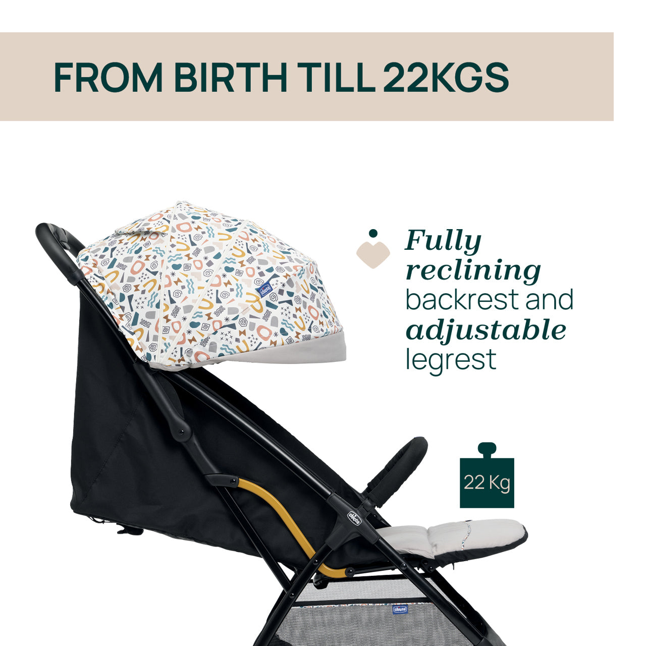 Carucior sport Chicco Glee, JokingBeige (Bej), 0luni+ - JokingBeige (Bej) (4) [ps:483518f0-85c9-464e-9642-6433a06b7d1d]
