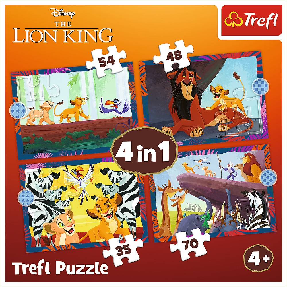 PUZZLE TREFL 4IN1 DISNEY REGELE LEU - Simba (4) [ps:66289fc6-9a99-4963-ad9e-193dad24f62d]