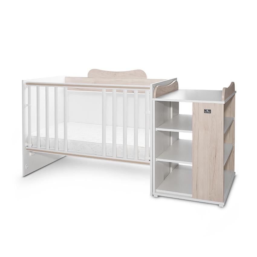 Pătuț Modular Multifuncțional Lorelli Multi, White Orchid - White & Light Oak (4) [ps:97ee440e-a1a1-454c-89e4-1e1607925e73]