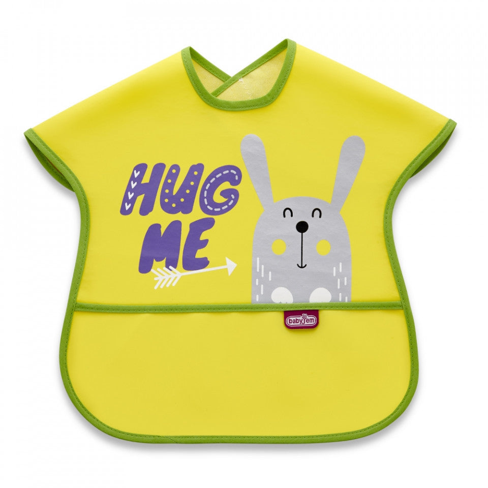 Baveta BabyJem cu buzunar Poly Large Bib (Culoare: Verde) - Galben