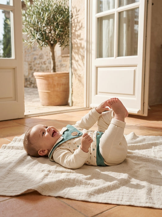 Set hanorac și pantaloni bebe cu glugă și imprimeu - Albastru (3) [ps:511eb392-91db-42b6-a0de-a4a87542af5f]