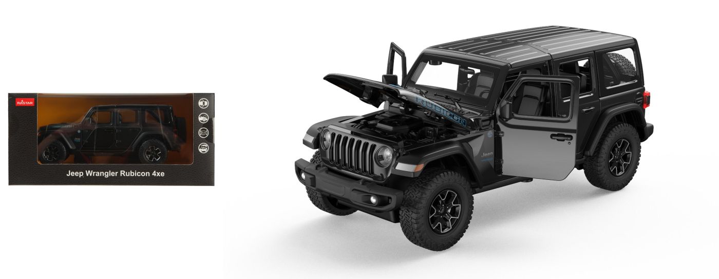 MASINUTA METALICA JEEP WRANGLER RUBICON 4XE NEGRU SCARA 1 LA 24 - Default Title (4) [ps:5d78b514-e9a9-4394-8e52-d779e4e8d9aa]