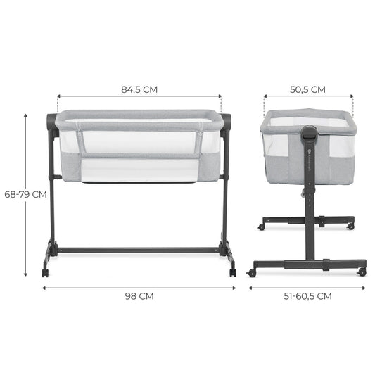 PATUT CO-SLEEPER KINDERKRAFT NESTEE UP 2, GRI DESCHIS - Gri Deschis