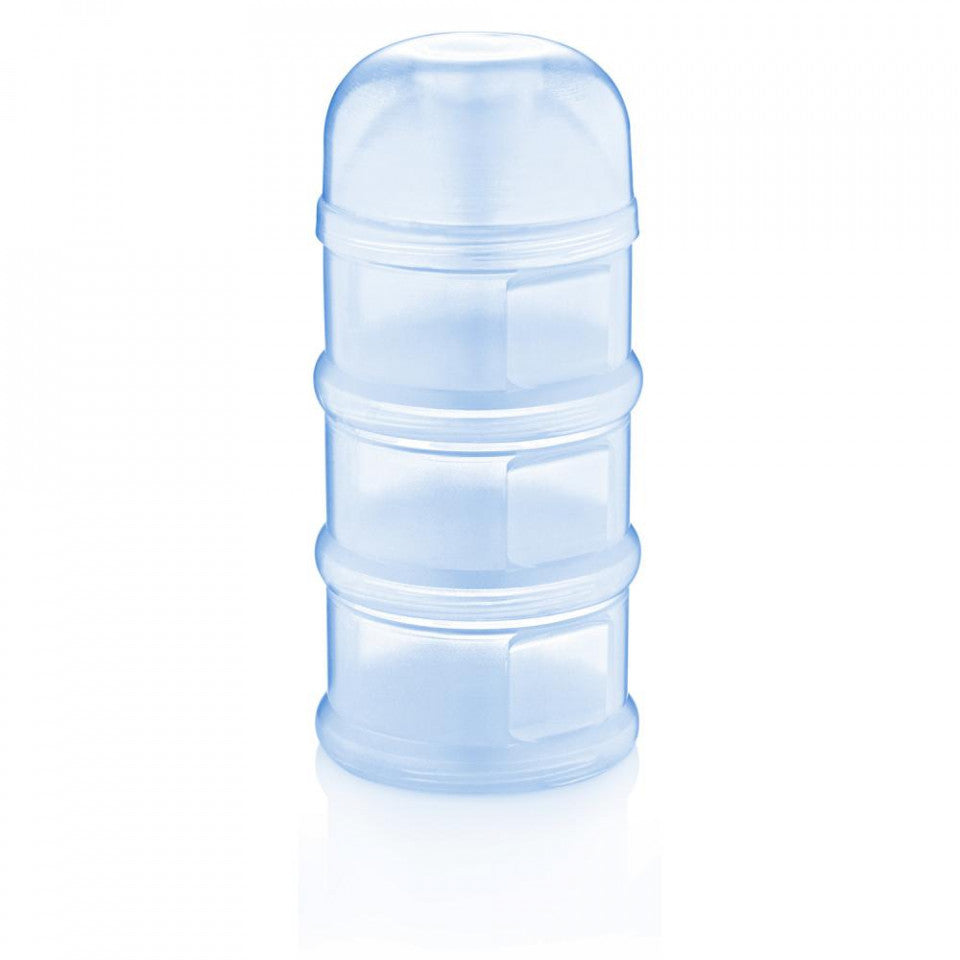 Recipient lapte praf BabyJem cu 3 compartimente - Bleu