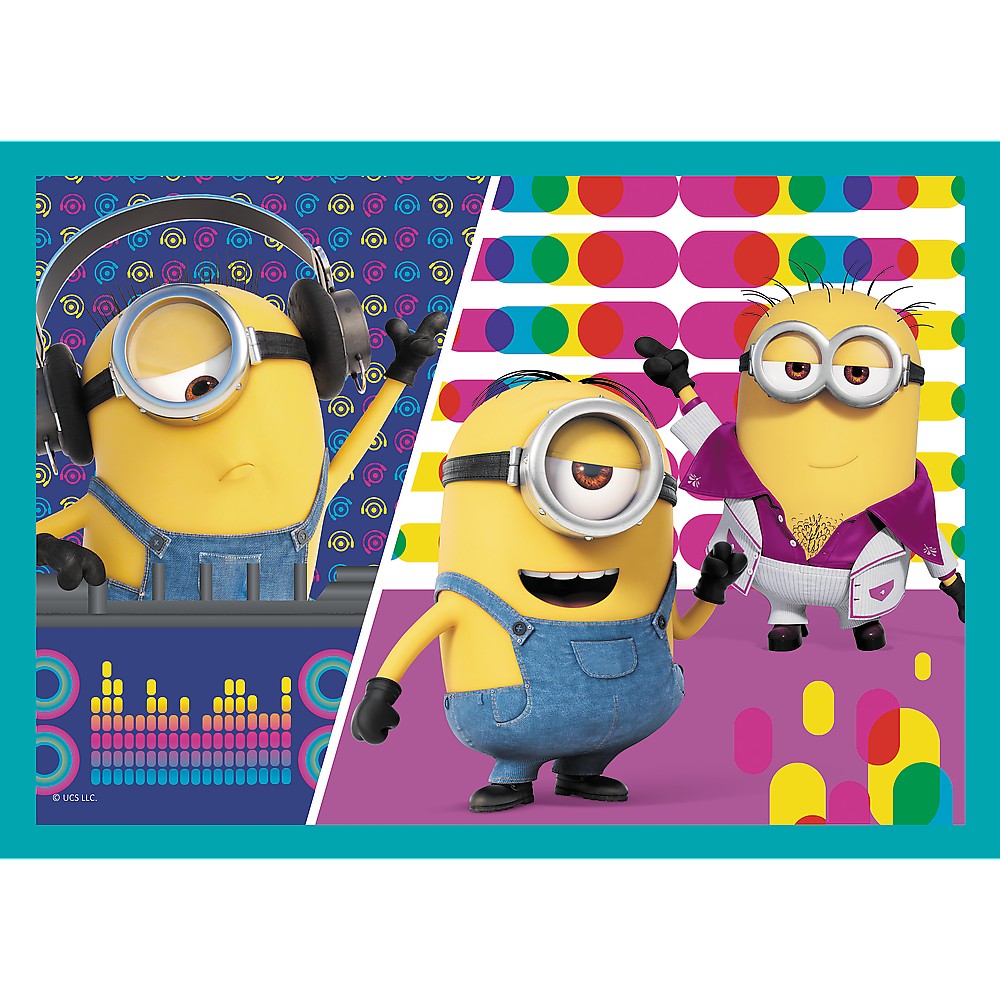 PUZZLE TREFL MINIONS 4IN1 LUMEA FERICITA A MINIONILOR - Imagine 4