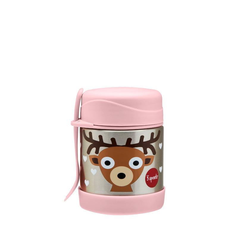 Cutie alimentara din inox cu lingura-furculita, Caprioara, 3 Sprouts [ps:7125dc91-1a8e-4f01-8bbb-369ebc11a8f9]