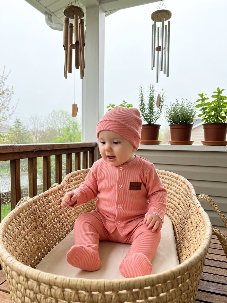 Set Nou-Născut Tricot Reiat cu Căciuliță Roz 0-3 Luni INFANT - Portocaliu (4) [ps:740792ef-0689-4cbd-b181-a7f715f73d42]