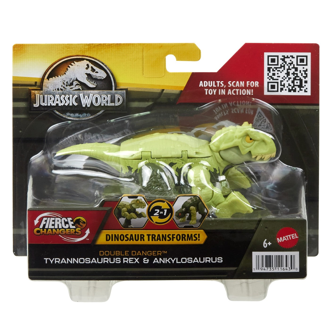 JURASSIC WORLD FIERCE CHANGERS DOUBLE DANGER DINOZAUR - Verde