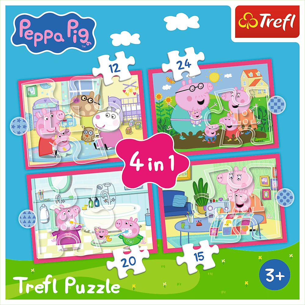 PUZZLE TREFL 4IN1 PEPPA PIG IUBESTE AVENTURILE - Peppa Pig (4) [ps:b6f9a193-a21f-491c-9a4f-745b932c37f8]