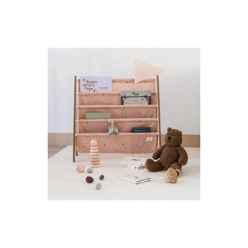 Raft organizator de carti pentru copii, material reciclat Terrazzo Clay, 3 Sprouts [ps:92b52466-21d1-4d9c-b2f1-1d9e1f9f428c]
