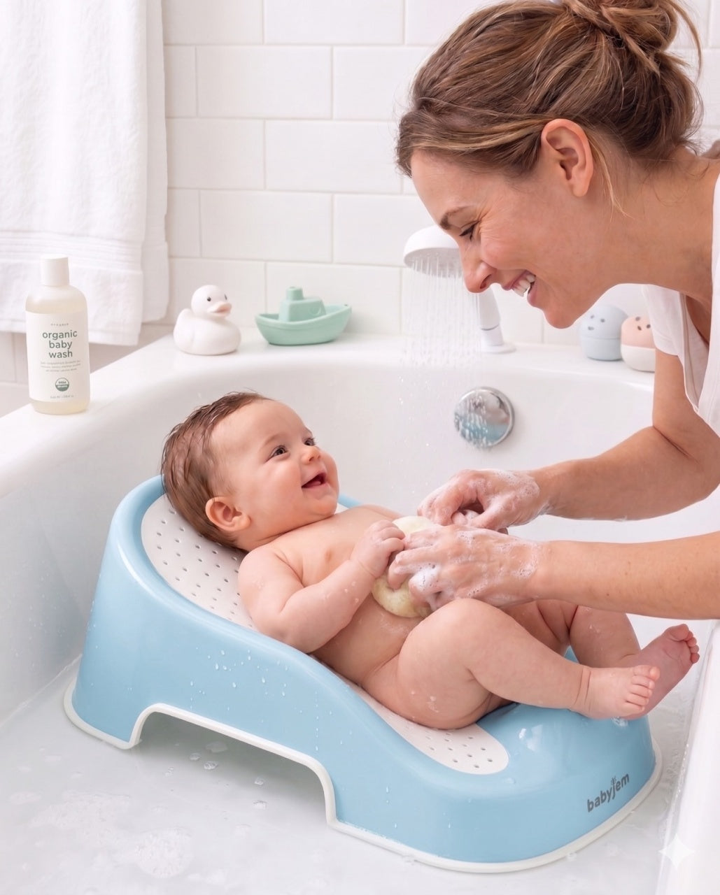 Suport pentru baie Soft Touch BabyJem, Indigo - Bleu (4) [ps:a596bc63-50f6-48b2-9c9d-f49009c585cc]