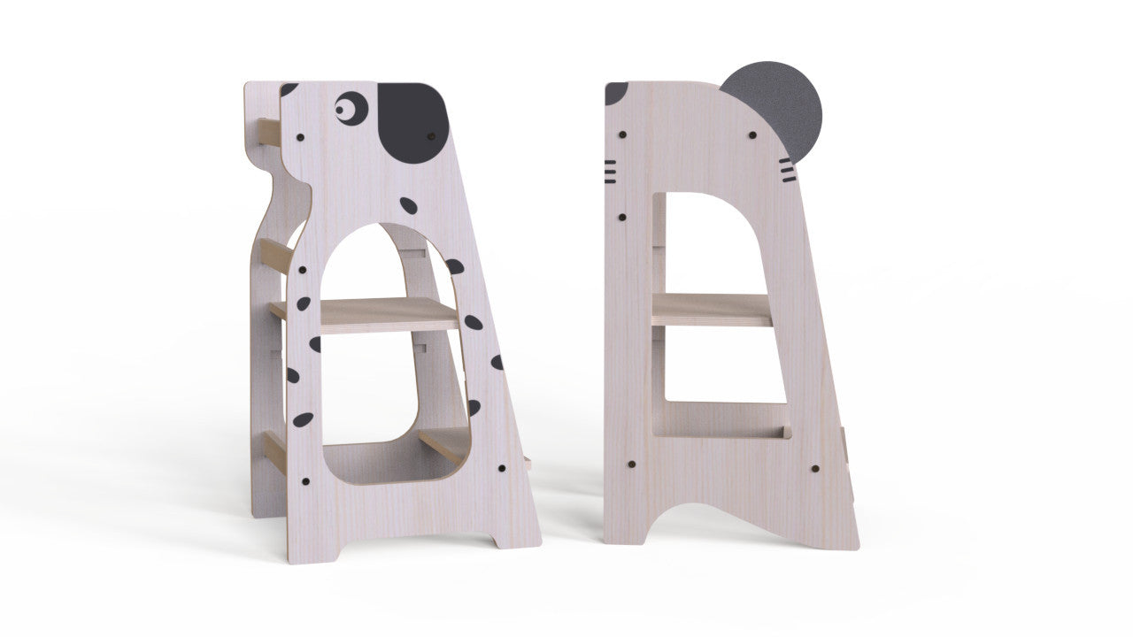 Turn de invatare MamaToyz Learning Tower din lemn, Catelus - Imagine 4