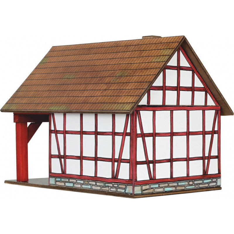 Set constructie arhitectura Fierarie cu grinzi, 39 piese din lemn, Walachia [ps:18cf3269-2cc7-40f2-9297-1aa6096551da]
