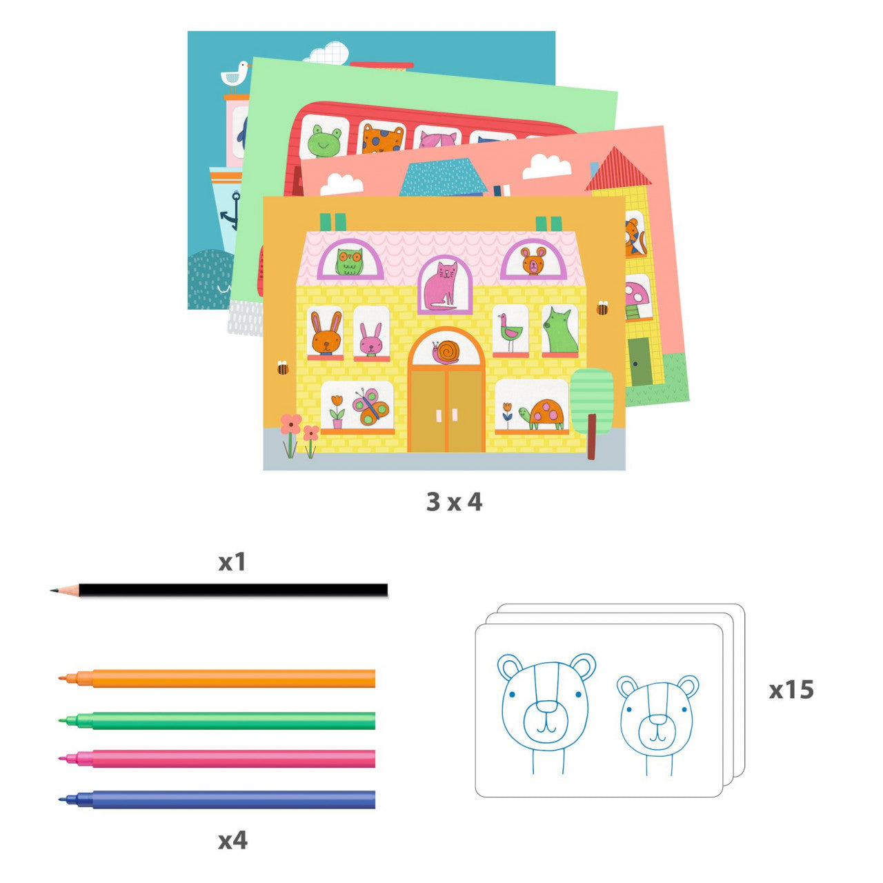 Joc creativ de desenat dupa contur, Djeco - Imagine 3 [ps:8789a677-744d-4a75-b776-1ffd956bfd65]