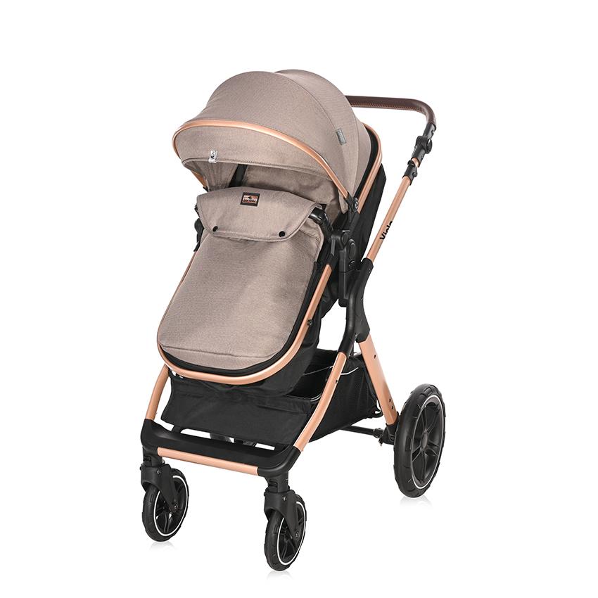 Cărucioar cu Landou Transformabil Lorelli Viola, Tropical - Pearl Beige A (4) [ps:43c902fd-deb7-4d6a-8d39-6ec7fa31cd28]