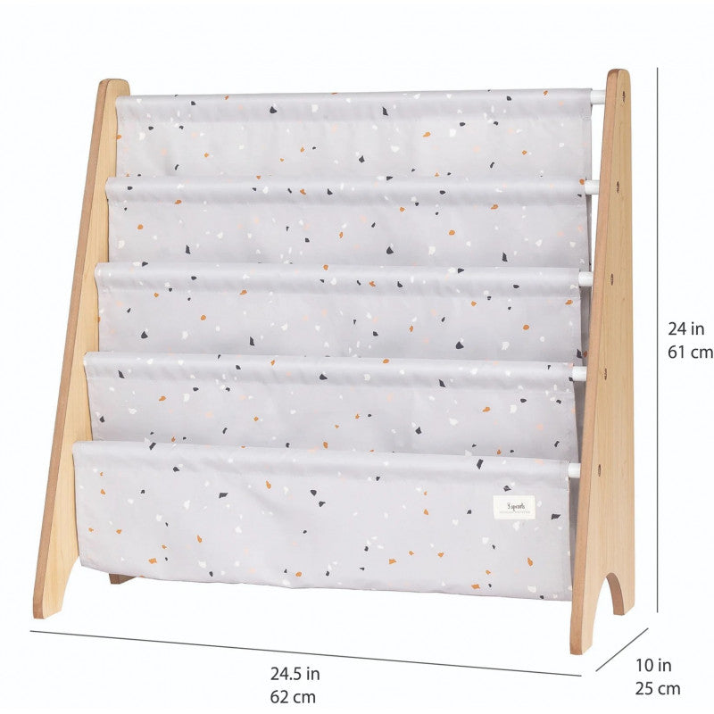 Raft organizator de carti pentru copii, material reciclat Terrazzo Grey, 3 Sprouts [ps:b3e9bc4b-59df-458e-82e4-a7ccffe7416c]