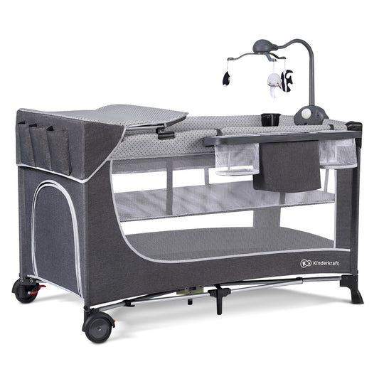 PATUT DE CALATORIE KINDERKRAFT LEODY, CU ACCESORII, GREY - Imagine 4