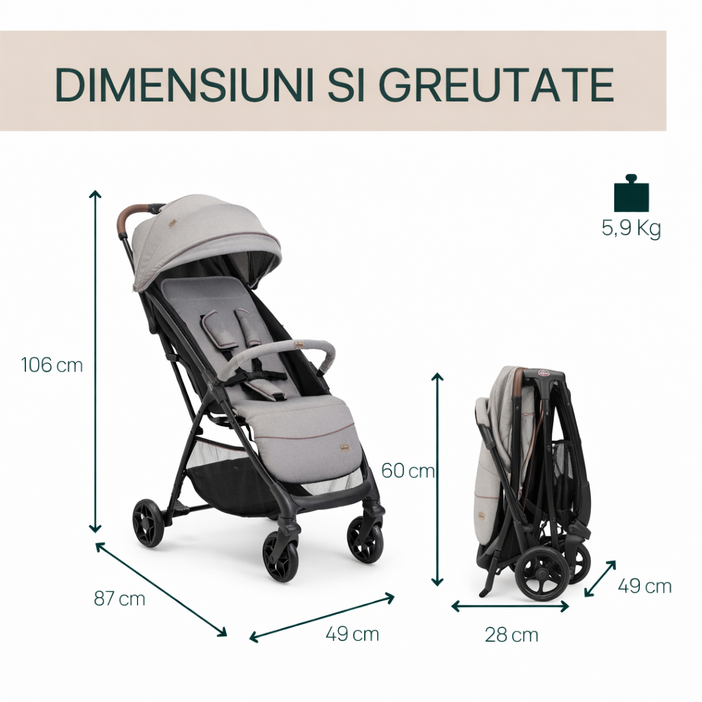 Carucior sport Chicco Glee, JokingBeige (Bej), 0luni+ - Sandshell (Bej) (4) [ps:f7bffabe-d539-418b-ae2f-e47ef600e31f]