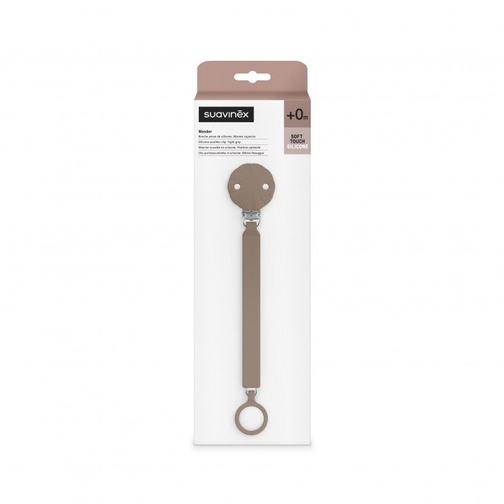 SUAVINEX WONDER LĂNȚIȘOR CLIP PENTRU SUZETĂ DIN SILICON RAW UMBER [ps:2b822754-d649-4781-b2ee-30d79a95ff96]