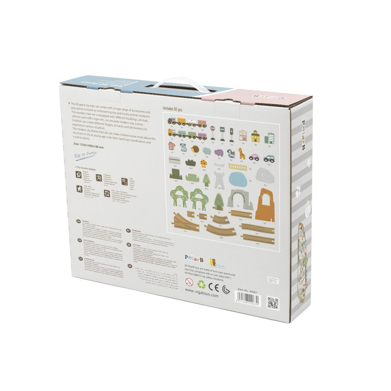 Set de trenulete din 90 de piese, PolarB Viga [ps:a034cffd-cdf9-4054-8c8a-856fb7e5ddcb]