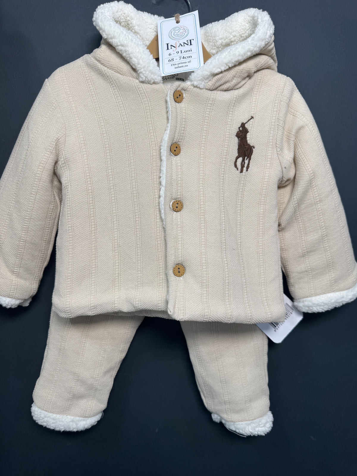 Set Jachetă cu Glugă și Pantaloni Bej Bomlo Baby 6-9 Luni - 12-18 Luni (4) [ps:031aed27-4e12-4844-9e75-a7647650959c]