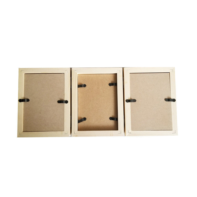 Kit rama foto tripla mobila cu cerneala pentru manuta si piciorus Drool (Culoare rama: Natur, Culoare ink: Negru) [ps:e1306d33-6bed-4a81-a471-55668d2cbebd]
