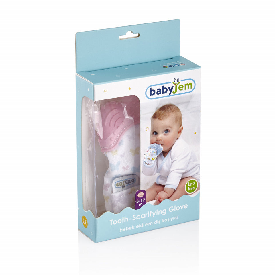 Manusa bebelusi pentru dentitie Butterfly BabyJem - Roz