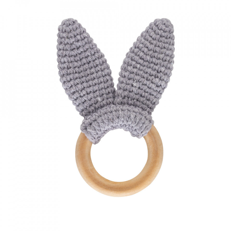 Jucarie dentitie din bumbac cu inel din lemn BabyJem Amigurumi (Culoare: Roz) [ps:3fbbdda8-f418-4c9d-bc6f-587ecdbcfcea]