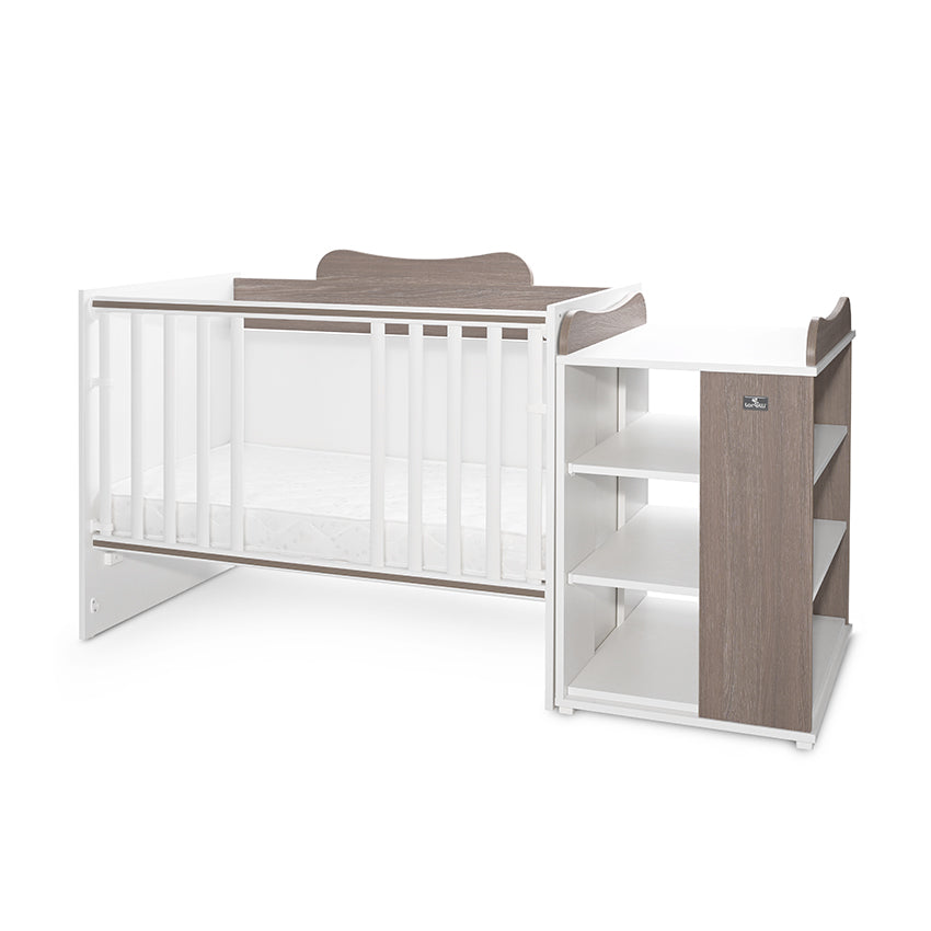Pătuț Modular Multifuncțional Lorelli Multi, White Orchid - White & Coffee (4) [ps:7404b162-589d-458d-9613-4e9083d68d33]