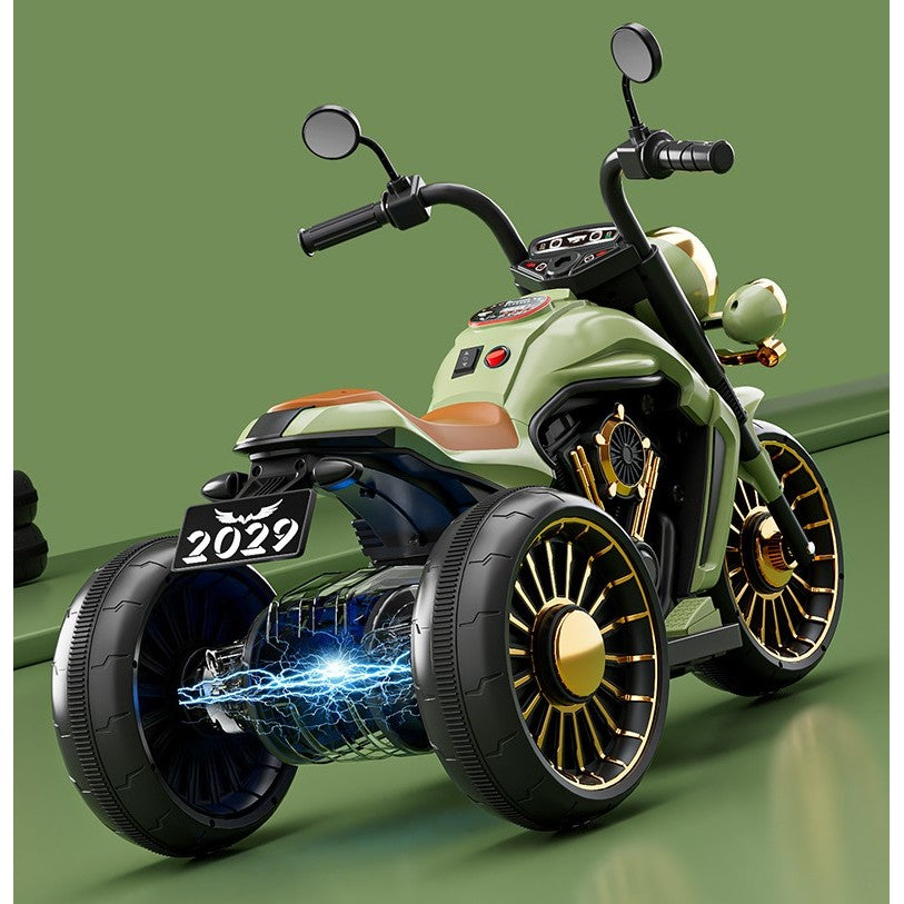 Motocicletă Electrică Flippy, Verde, cu Bluetooth și Lumini - Verde (4) [ps:cc499036-4c64-401e-8895-6babd62b22da]