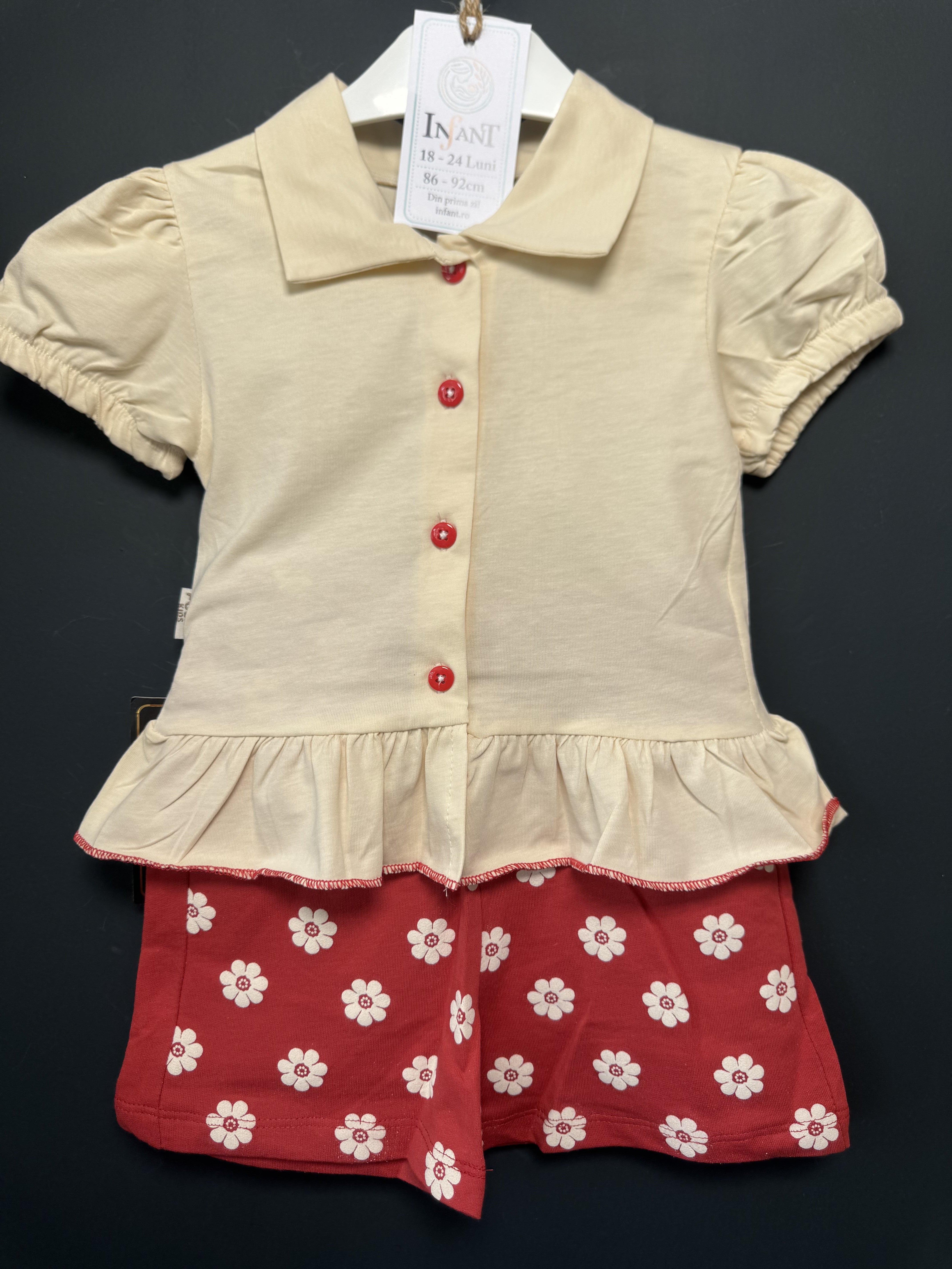 Set tricou stil cămașă și pantaloni scurți cu flori si - 3 ANI (4) [ps:023959b9-bb85-4564-8127-0ad46cbe171e]