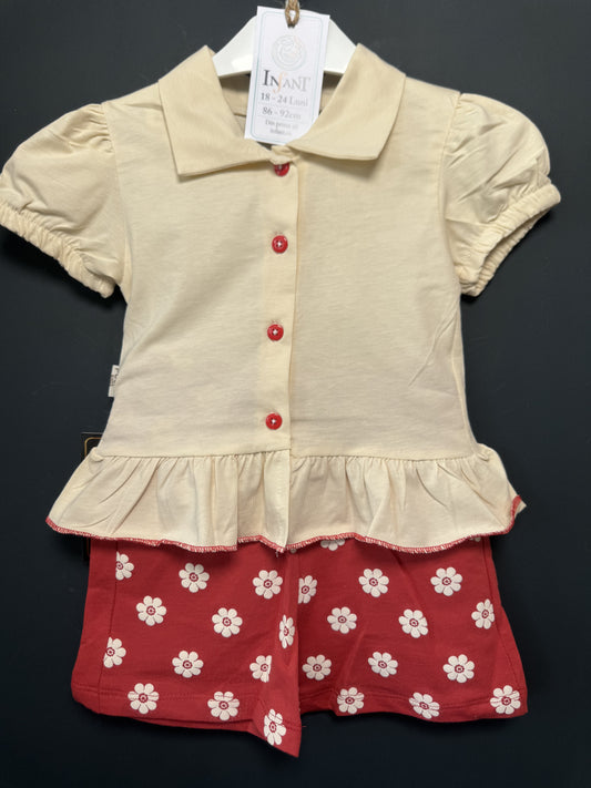 Set tricou stil cămașă și pantaloni scurți cu flori si - 3 ANI (4) [ps:023959b9-bb85-4564-8127-0ad46cbe171e]