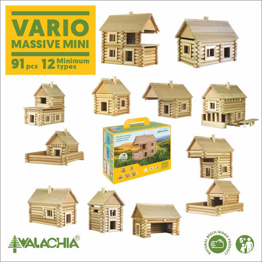 Set constructie arhitectura Vario Massive Mini, 91 piese mari din lemn, Walachia [ps:3163408c-4c76-412e-a097-d28d2c84901e]