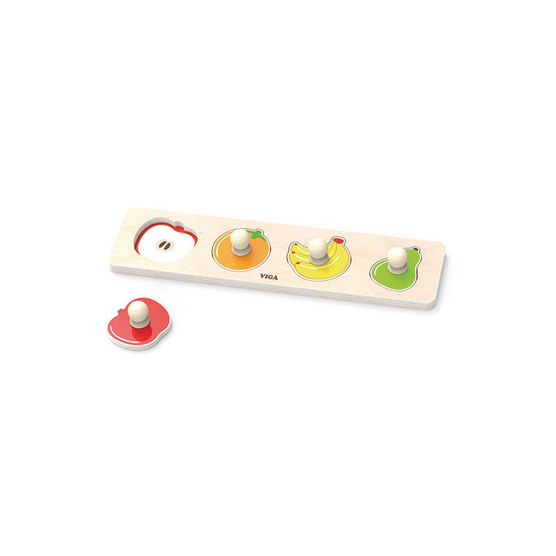 Puzzle Montessori cu maner, Fructe, Viga [ps:bc5011b4-2026-49a9-a611-319012dddf0e]