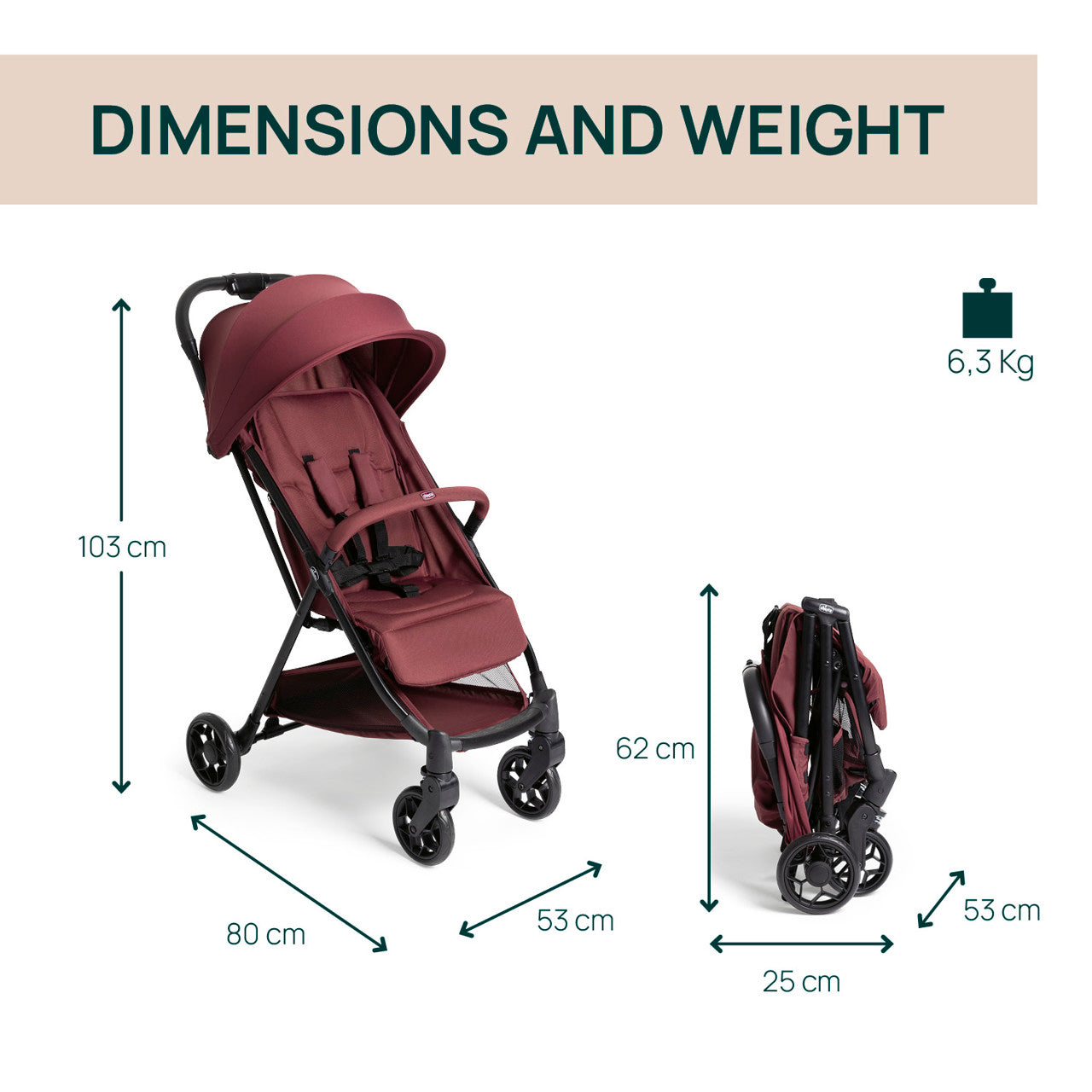 Carucior sport Chicco Urbino, EverGreen (verde), de la - Ruby (rosu) (4) [ps:50ab126e-d1e7-4fb1-9448-675517becf72]