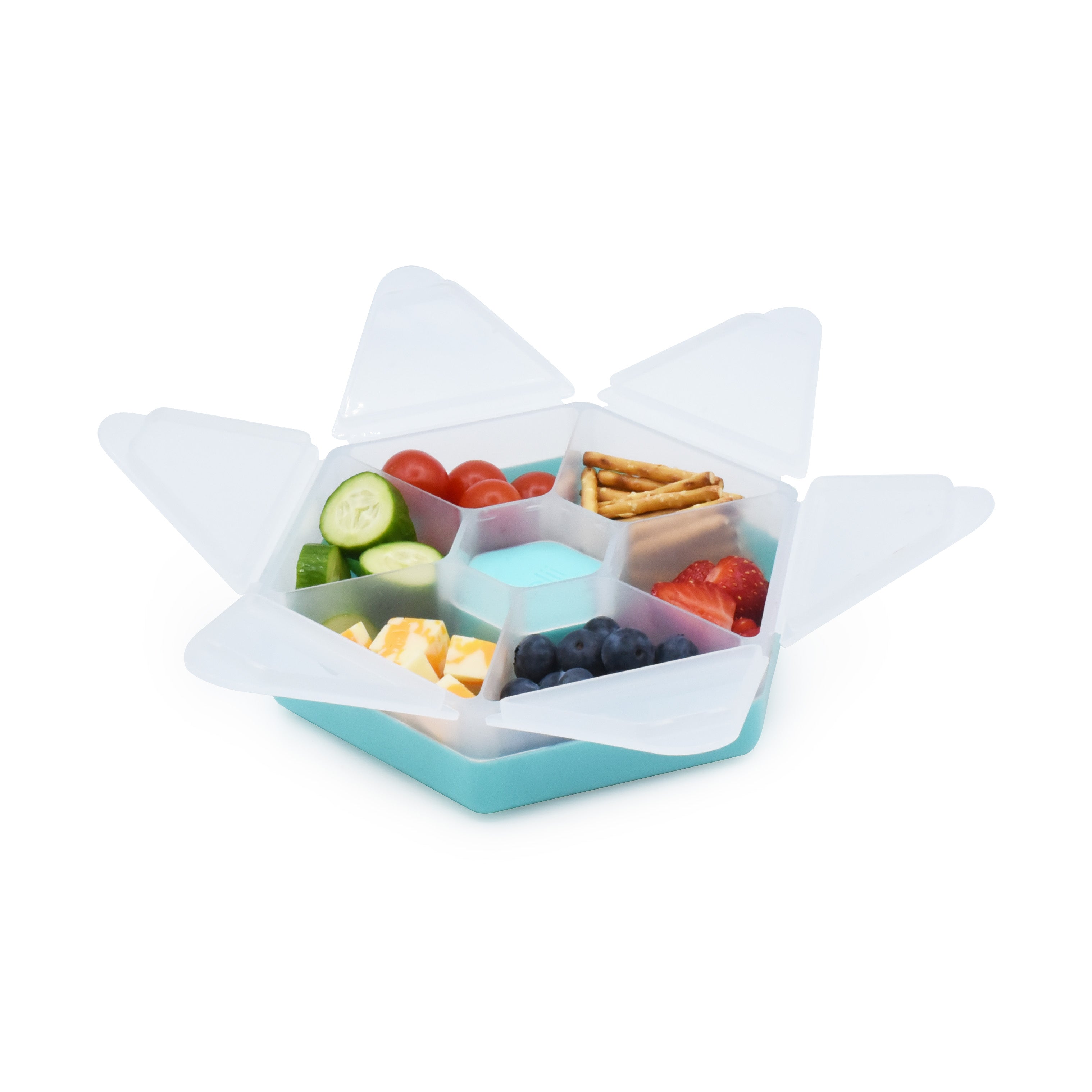 CUTIE SNACK HEXAGON SNACKLE 6 COMPARTMENTE, MELII, BLUE [ps:9588d1a1-a4af-452a-a804-b9cfe1f49282]