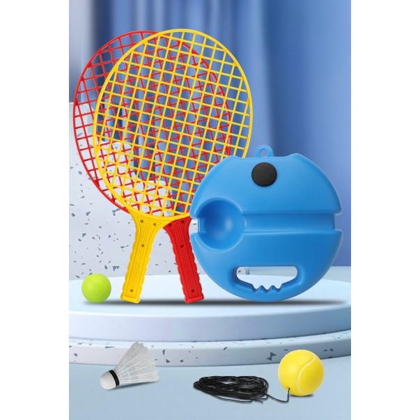Set Badminton Copii Flippy, 2 Palete și Mingi, Albastru - Rosu Galben (4) [ps:8575ff9d-49f1-4a3c-9f63-451703bd761d]