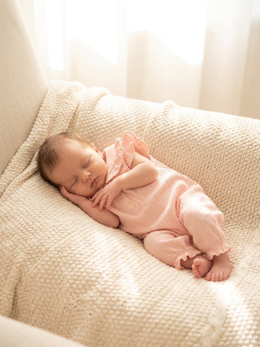 Salopetă Elegantă Bumbac cu Volane Roz 0-3 Luni | INFANT - Roz (4) [ps:6314619c-ac55-491c-9fe3-d5a3547e9d97]