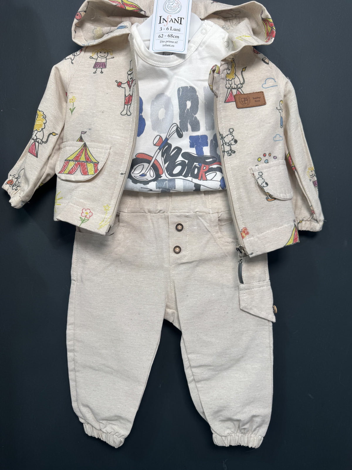 Set Hanorac Circ, Tricou și Pantaloni Bej 6-9L | INFANT - 18-24 Luni (4) [ps:2cea6d2c-18f3-4403-a5a3-dad3c8700710]