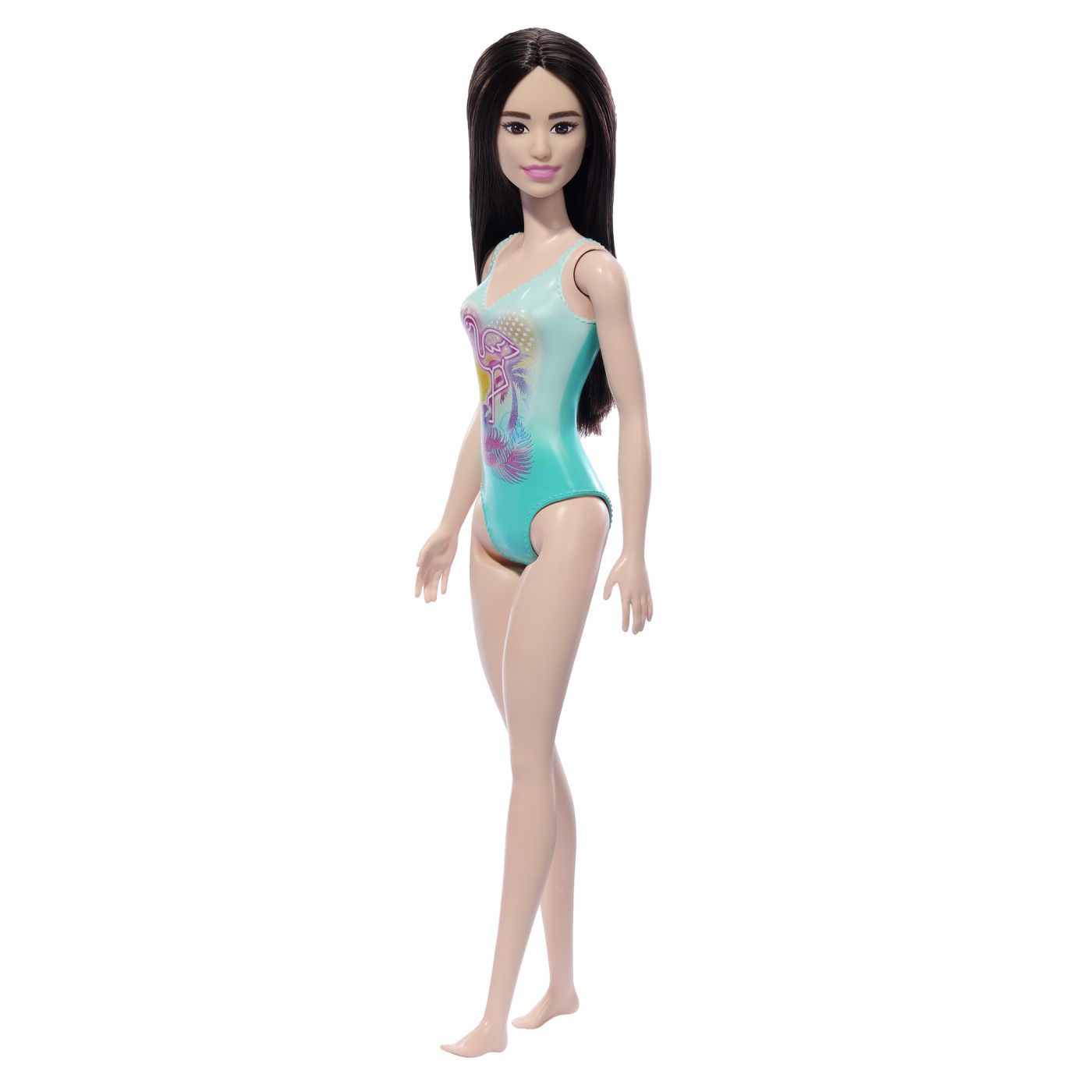 PAPUSA BARBIE BRUNETA CU COSTUM DE BAIE ALBASTRU Mattel - Imagine 4