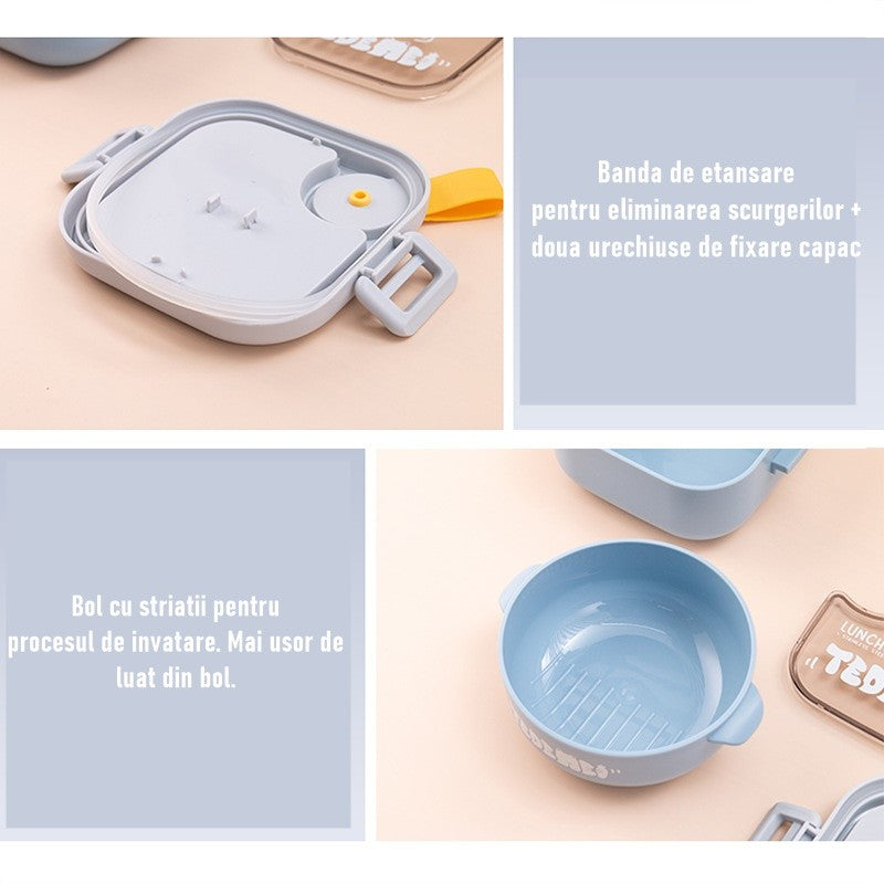 Lunch Box Copii Flippy, 750ml, 2 Boluri, Roz | infant.ro - Albastra (4) [ps:f52540db-6e9f-46c8-9537-d7356324d211]