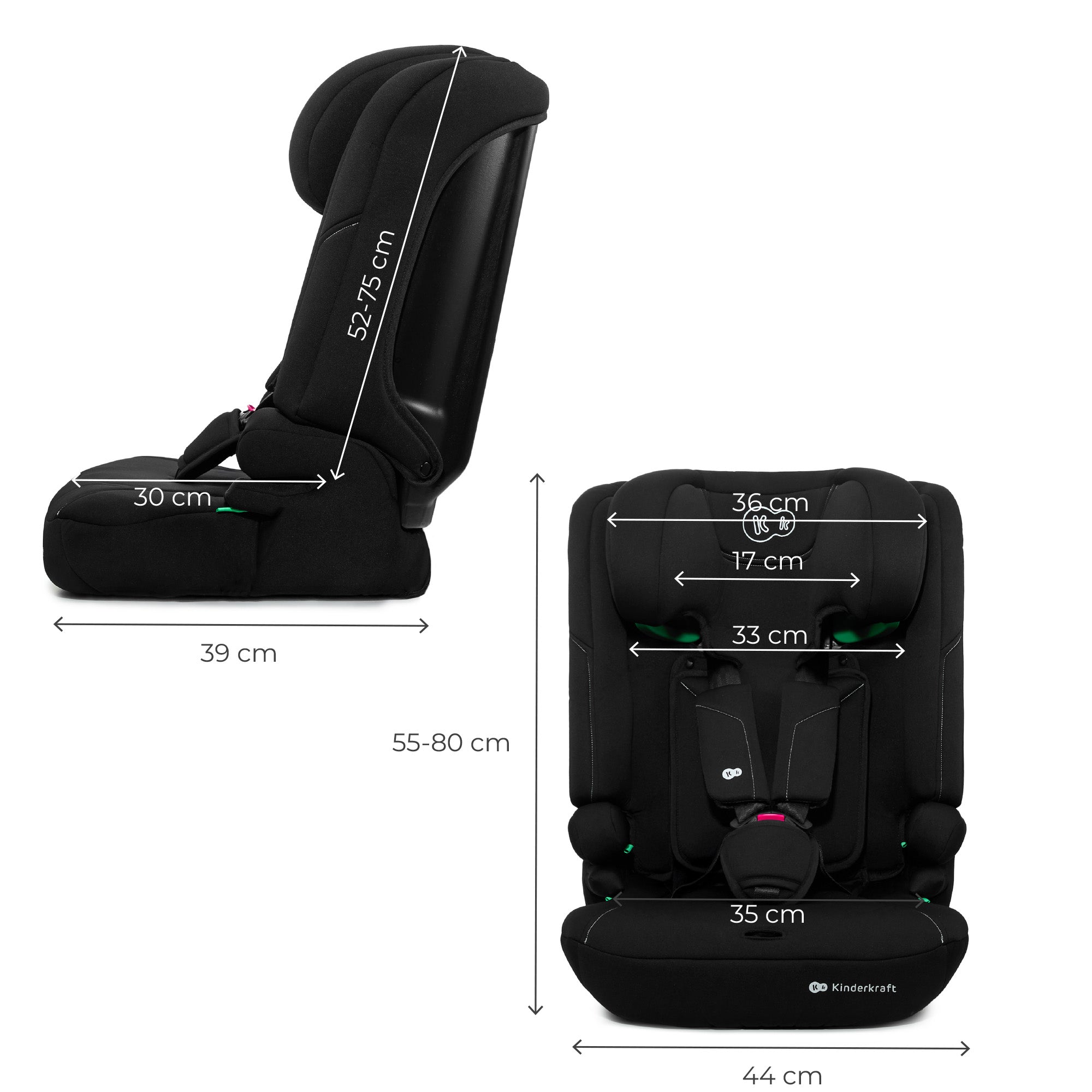 SCAUN AUTO KINDERKRAFT COMFY 75-150 CM, BLACK [ps:b23dfd7a-5307-4b86-a04b-cd4f9cf22cf6]