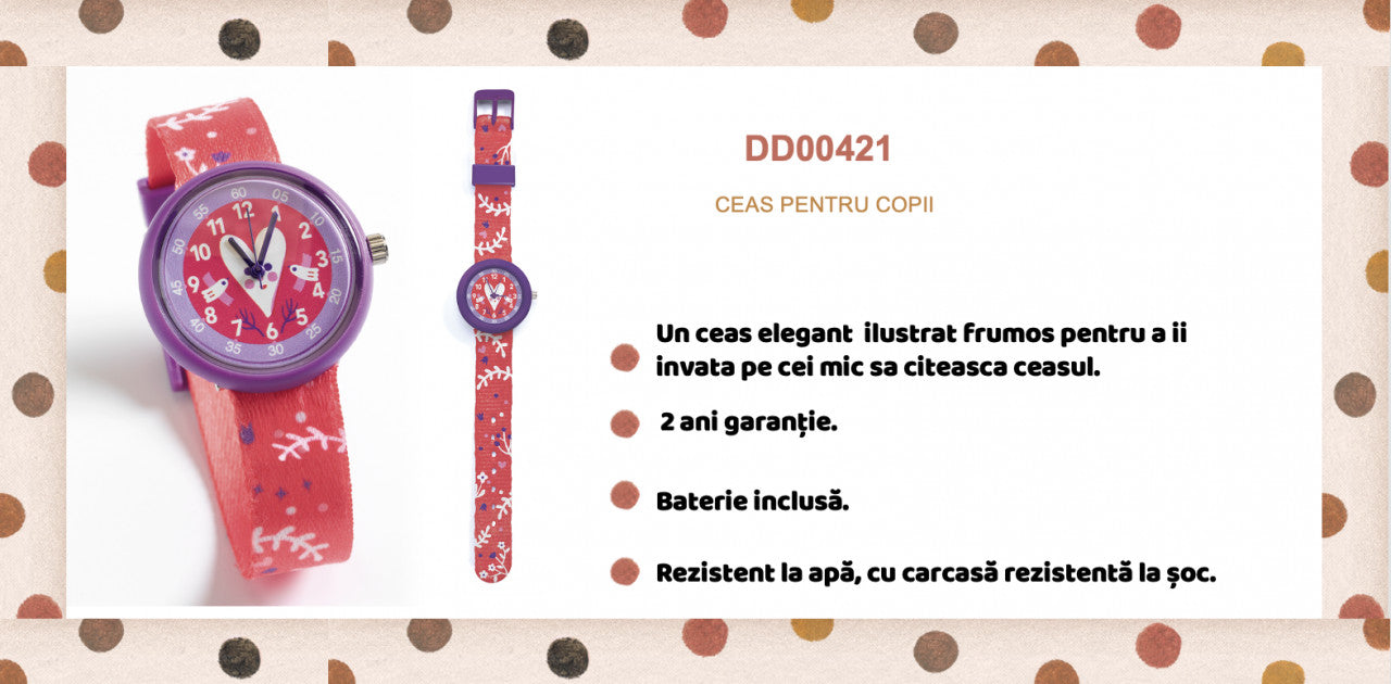 Ceas de mana Ritmul inimii, Djeco [ps:efbb601b-5ef1-4d8e-b6ff-7bdeb4ffe61d]