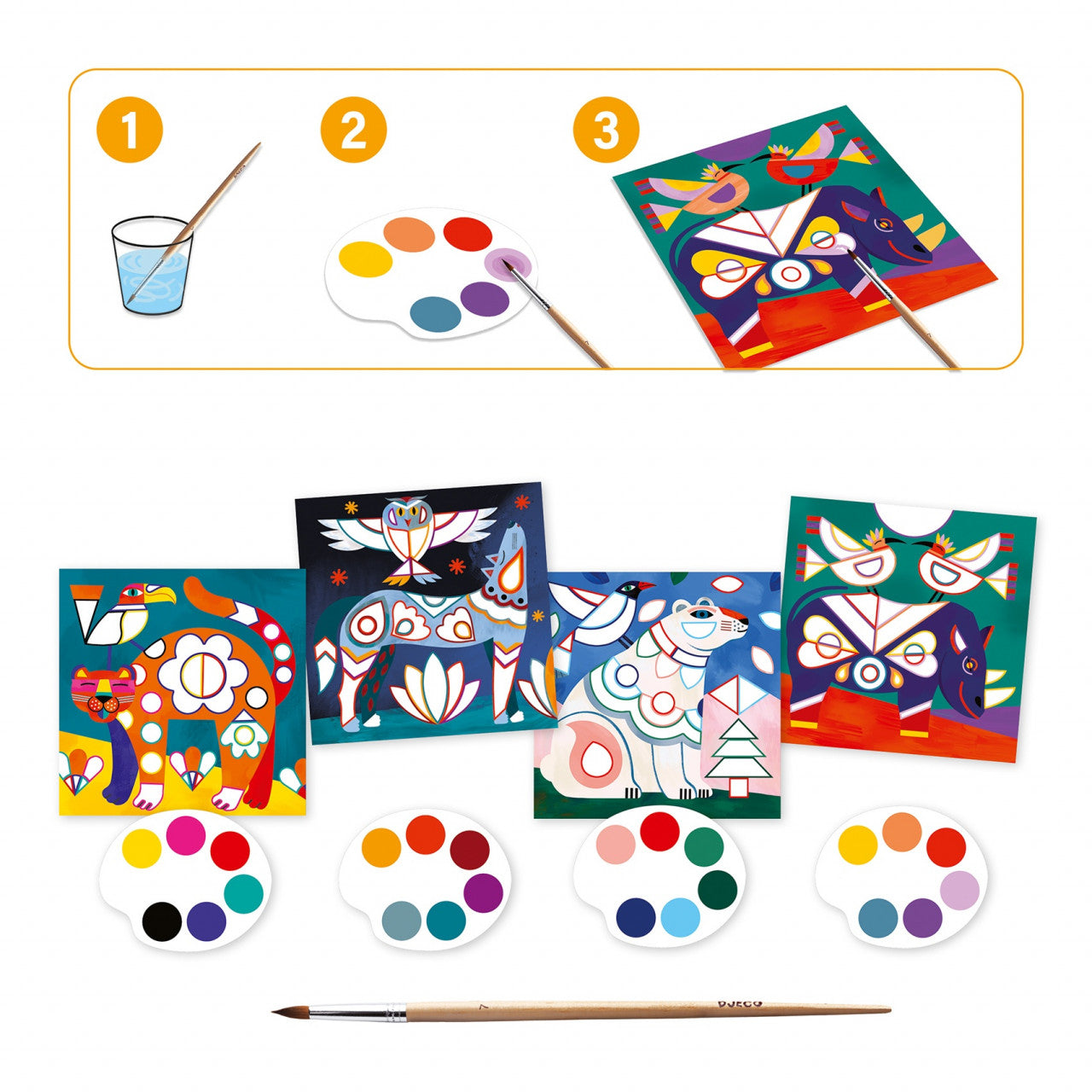Atelier creativ pictura Animale, Djeco - Imagine 3 [ps:32995fe8-138e-48ab-a690-1876fbd916c4]