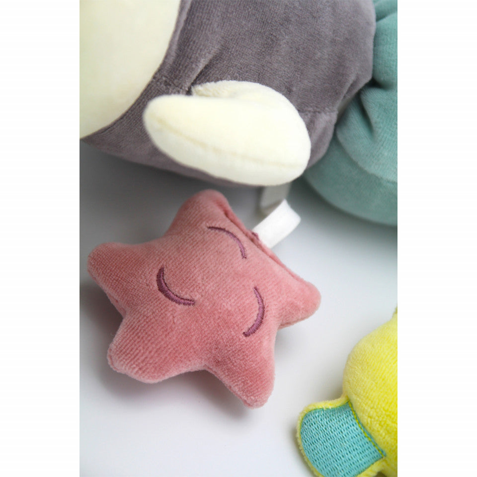 Protectie laterala multifunctionala cu jucarii din plus BabyJem Caterpilar (Culoare: Roz) [ps:bb070776-a67e-47aa-a4b9-e8d07491f56d]