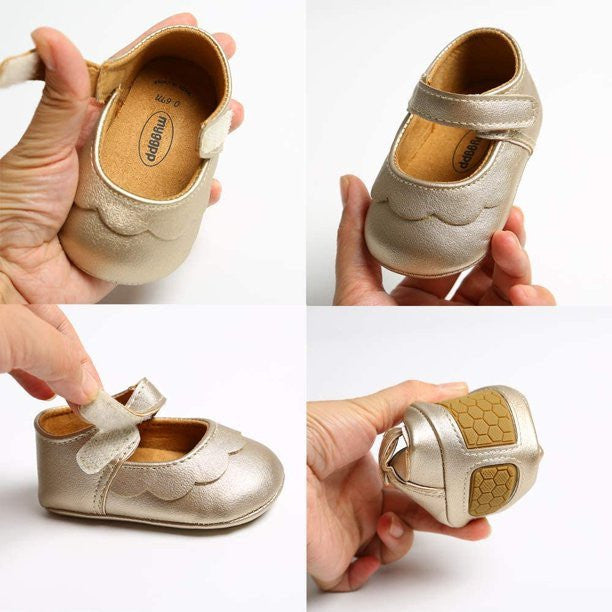 Pantofiori bebelus Drool (Culoare: Negru, Marime: 0-6 Luni) - Auriu