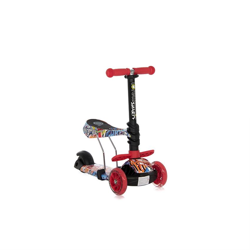 Trotinetă Copii Lorelli Junior Smart Plus, Blue & Green - Red Graffiti (4) [ps:02a04d9d-018d-4de4-a89a-1261b4f0e3d1]