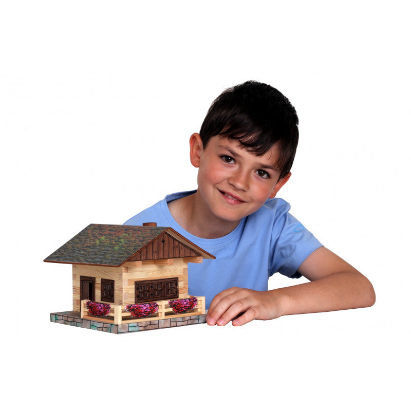 Set constructie arhitectura Cabanuta alpina, 102 piese din lemn, Walachia [ps:f6d2b462-332a-4f38-8454-a2faa5325ad9]