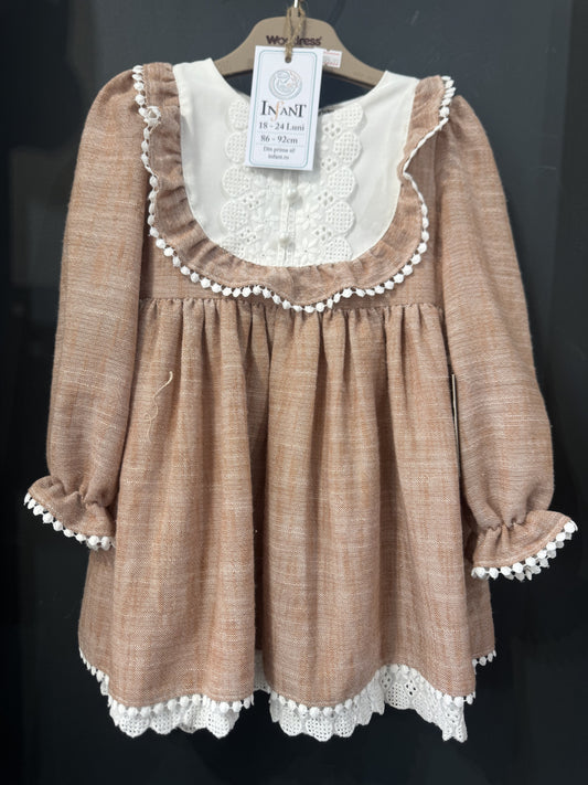 Rochie camel cu dantelă și volane Wondress 18-24 Luni INFANT - 18-24 Luni (4) [ps:2c398156-5aca-47d6-864b-686a7c3b30b4]